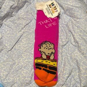 Peanuts Sherpa lined socks That’s Life Charlie Brown